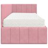 vidaXL Estrutura de Cama de Canto com colchão Rosa 80 x 200 cm Veludo