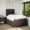 vidaXL Cama boxspring com colch&atilde;o 120x190 cm tecido castanho-escuro
