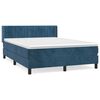 vidaXL Cama com molas/colch&atilde;o 140x190 cm veludo azul-escuro