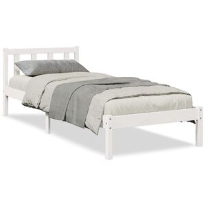 vidaXL Cama extra longa sem colch&atilde;o 80x210 cm pinho maci&ccedil;o branco
