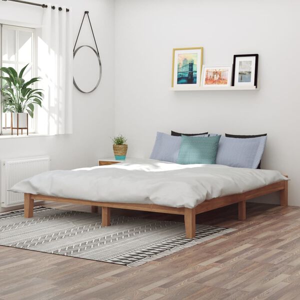 vidaXL Estrutura de cama 180x200 cm madeira de teca maci&ccedil;a