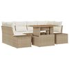 vidaXL Conjunto de Sof&aacute; de Jardim 7 unid. Bege Rattan Sint&eacute;tico