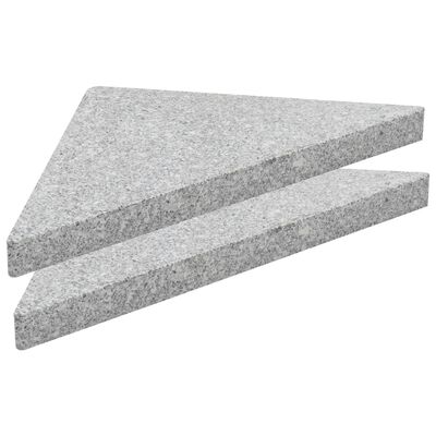 vidaXL Base em granito para guarda-sol 15 kg triangular cinzento