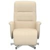 vidaXL Cadeira reclin&aacute;vel com apoio de p&eacute;s tecido creme