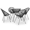 vidaXL 5 pcs conjunto de jantar para jardim preto