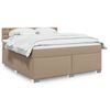 vidaXL Cama com molas/colch&atilde;o 180x200 cm couro artificial cappuccino