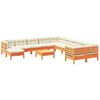 vidaXL 12pcs conj. sof&aacute;s jardim c/almofad&otilde;es pinho maci&ccedil;o castanho mel