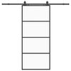 vidaXL Porta deslizante c/ conj. ferragens 90x205cm vidro ESG preto