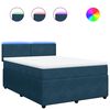 vidaXL Cama boxspring com colch&atilde;o 140x190 cm veludo azul