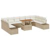 vidaXL Conjunto de Sof&aacute; de Jardim 11 unid. Bege Rattan Sint&eacute;tico