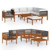 vidaXL Conjunto de lounge de jardim vidaXL com 8 pe&ccedil;as e almofadas em madeira de ac&aacute;cia creme e corda