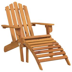 vidaXL Cadeira jardim Adirondack c/ apoio de p&eacute;s madeira ac&aacute;cia maci&ccedil;a