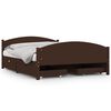 vidaXL Cama com 4 gavetas 140x200 cm pinho maci&ccedil;o castanho-escuro