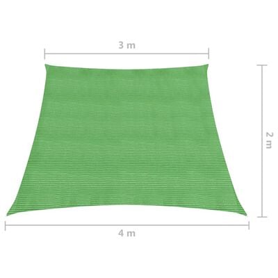 vidaXL Para-sol estilo vela 160 g/m² 3/4x2 m PEAD verde-claro