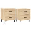 vidaXL Mesas de cabeceira 2 pcs derivados de madeira carvalho sonoma