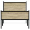 vidaXL Estrutura de cama sem colchão 107x203 cm metal carvalho sonoma