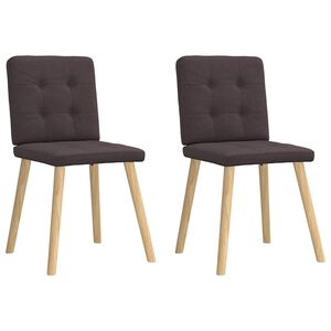 vidaXL Cadeiras de jantar 2 pcs tecido castanho-escuro