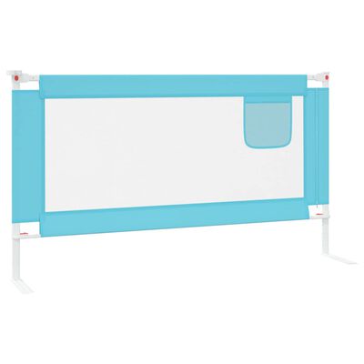 vidaXL Barra de segurança p/ cama infantil tecido 150x25 cm azul