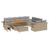 vidaXL Conjunto de Sof&aacute; de Jardim 13 pcs Bege vime PE