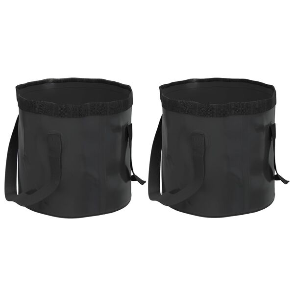 vidaXL Baldes dobr&aacute;veis 2 pcs 20 L PVC preto