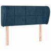 vidaXL Cabeceira de cama c/ abas veludo 103x23x78/88cm azul-escuro