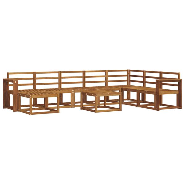 vidaXL Conjunto de Sof&aacute;s para Exterior 9 pcs Natural