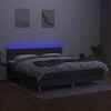 vidaXL Cama box spring c/ colch&atilde;o e LED 160x200 cm tecido cinza-escuro