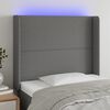 vidaXL Cabeceira de cama c/ LED tecido 93x16x118/128 cm cinza-escuro