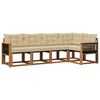 vidaXL Conjunto de Sof&aacute;s para Exterior 5 unid. Natural e Bege