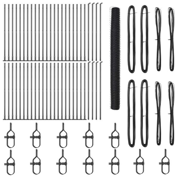 vidaXL Poste de Cerca Cinzeto 100 x 1,5 m (malha de 50 mm) A&ccedil;o e PVC