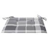 vidaXL Cadeiras de jardim c/ almofadões xadrez cinzento 3 pcs teca