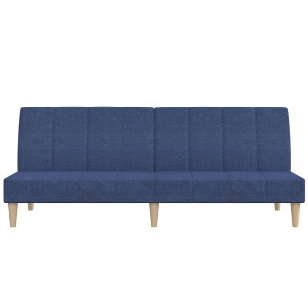 vidaXL Sof&aacute;-cama de 2 lugares tecido azul