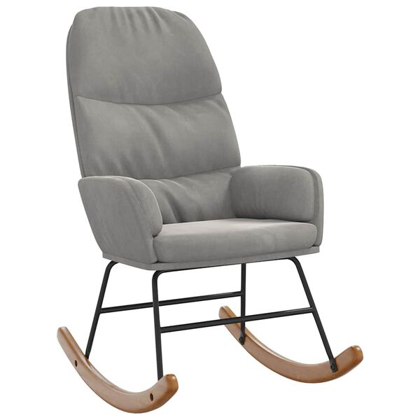 vidaXL Cadeira de baloi&ccedil;o veludo cinzento-claro