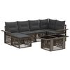 vidaXL Conjunto de Sof&aacute; de Jardim 7 unid. Cinza e Cinza Escuro vime PE