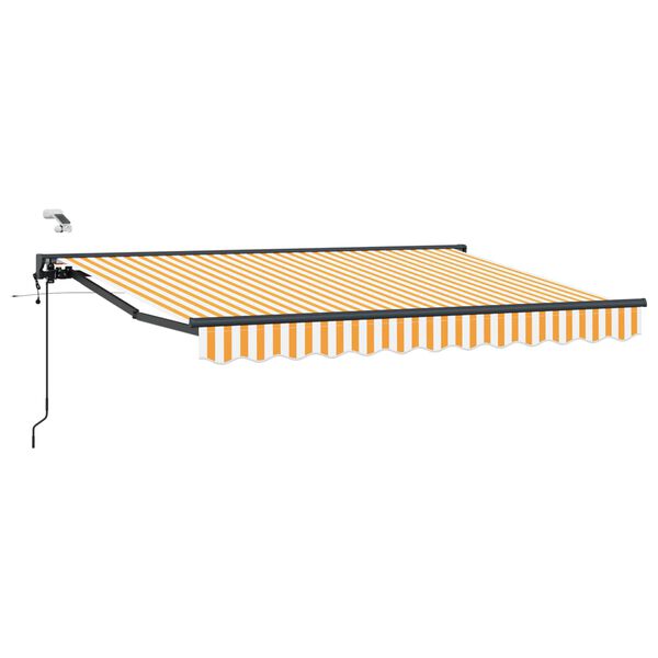 vidaXL Toldo Retr&aacute;til El&eacute;trico Amarelo e Branco 3,5 x 2 m