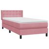 vidaXL Cama com molas/colch&atilde;o 100x210 cm veludo rosa