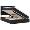 vidaXL Cama de Armazenamento LED com Colch&atilde;o Preto 140 x 190 cm Veludo
