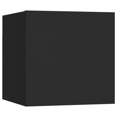 vidaXL Móvel de TV de parede 4 pcs 30,5x30x30 cm preto