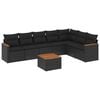 vidaXL Patio Sofa Set 8 lugar Black