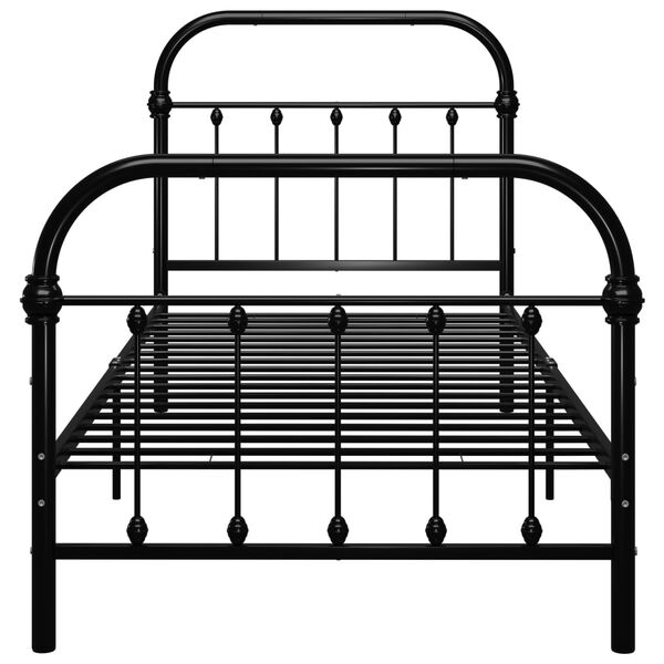 vidaXL Estrutura de cama 100x200 cm metal preto