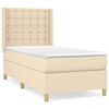 vidaXL Cama com molas/colch&atilde;o 90x190 cm tecido cor creme
