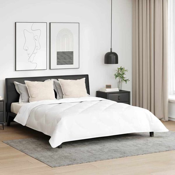 vidaXL Duvet com Travesseiros 3 pcs Branco Microfibra e Penas de Ganso