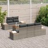 vidaXL Conjunto de Sof&aacute; de Jardim 6 pcs Cinzeto Rattan Sint&eacute;tico