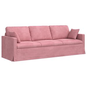 vidaXL Sof&aacute; Rosa 228 x 78 x 80 cm Veludo
