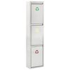vidaXL Caixote para reciclagem a&ccedil;o inoxid&aacute;vel prateado 24 L
