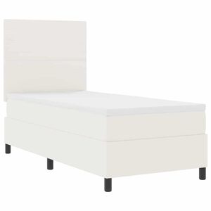 vidaXL Cama Box Creme e Branco 80 x 200 cm Tecido de Veludo Cotele
