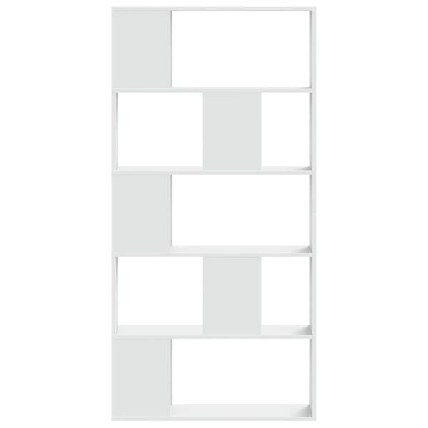 vidaXL Estante com 5 prateleiras derivados de madeira branco