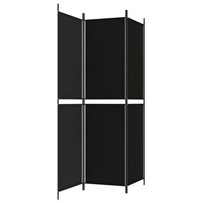 vidaXL Biombo/divisória com 3 painéis 150x200 cm tecido preto