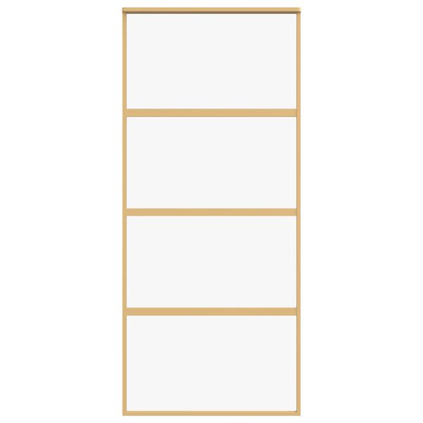 vidaXL Porta deslizante 90x205 cm vidro ESG/alum&iacute;nio dourado