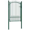 vidaXL Port&atilde;o de cerca EMMEN com pontas de a&ccedil;o 104x117 cm verde